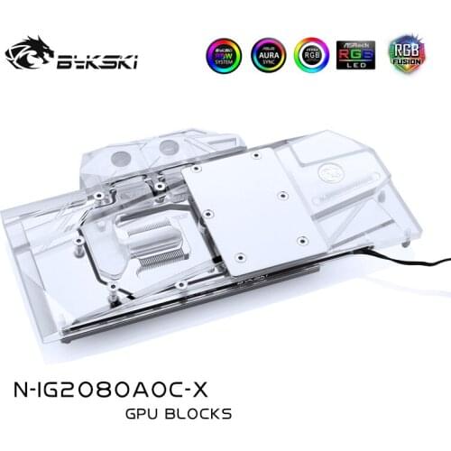 Bykski Full cover GPU Block for Colorful RTX2080 Advanced OC V3 Graphics Card Water Cooling Cooler N-IG2080AOC-X