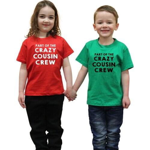 Part of The Crazy Cousin Crew Kids Boys Girls Christmas T Shirt Children Toddler Party Funny Top Tees Child New Year Tee Shirts