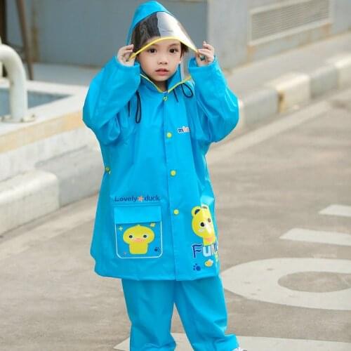 Childrens Raincoat Girls Boys Raincoats Kindergarten Kids Stereo Students with Bag Fashion cloak poncho Raincoat rain pants set