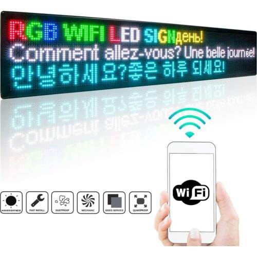 Sidewalk Signs Outdoor Waterproof Multicolored WiFi Program Scrolling Message Board 2M