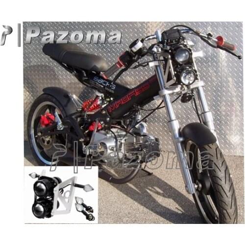 Motorcycle Dual Headlight Stacked Street Bikes Projector Headlight+Amber Turn Signal Lamp For Kawasaki KLX450 KLX250 125 KIKASS