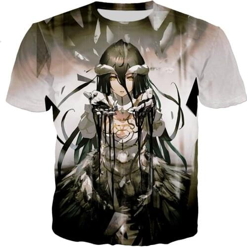 Overlord Albedo T Shirts Men/women Fashion 3D Print T-shirt Casual Harajuku Style T Shirts Streetwear Hip Hop Trendy Clothes