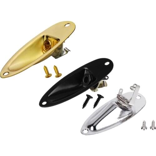 Electric Guitar Pickup Jack Plate Socket Oval 6.35mm Output Jackplate For Fender Strat Style Accesorios With Screws Repair Tool