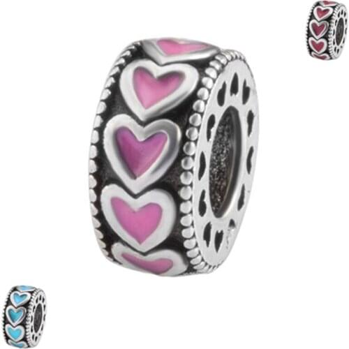 HPXmas Wholesale 5pcs/lot Charm for Bracelet Make Jewelry Heart Spacer Bead DIY Bracelet Spacer Beads Basic Accessories