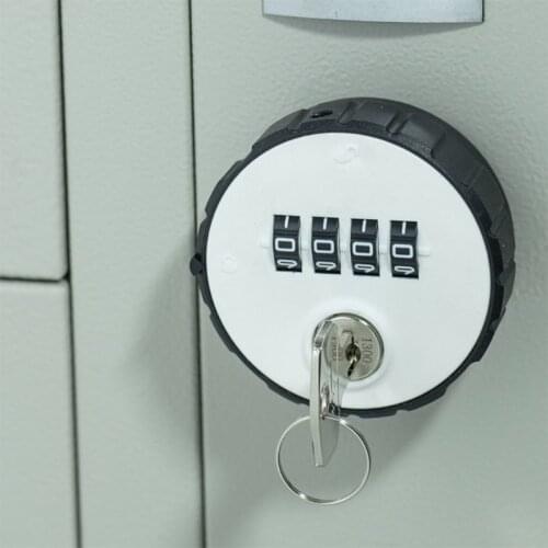Combination Cabinet Cam Lock 4 Digital Round Padlock with Key Drawer Door Gym