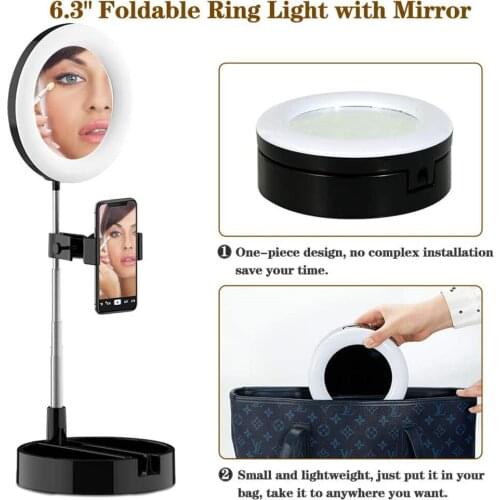 6inch Mini LED Desktop Video Ring Light Selfie Lamp With Tripod Stand USB Plug For YouTube Tik Tok Live Photo Photography Studio