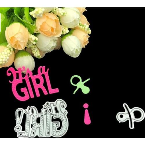 Its A Girl Metal Cutting Dies 2019 Baby Shower Dies Scrapbooking Embossing Stencil For Paper Card Making DIY Craft Albums Dies