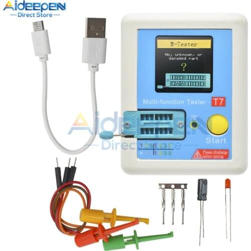 LCR-T7 New Transistor Tester TFT Diode Triode Capacitance Meter LCR ESR meter NPN PNP MOSFET IR Multifunction Tester Multimeter