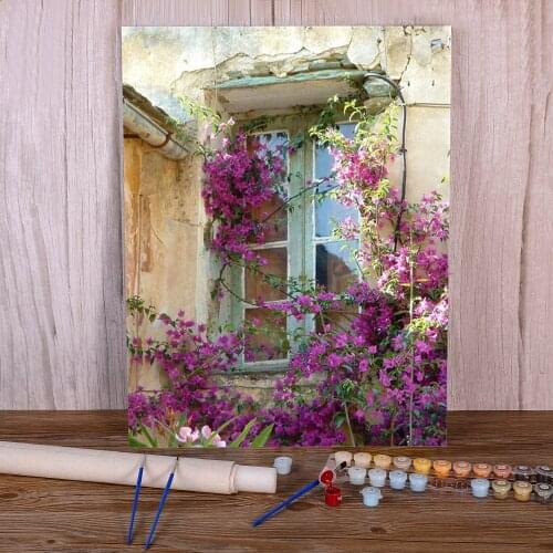 Landscape Scenery Coloring By Numbers Painting Package Oil Paints 40*50 Picture By Numbers Photo New Design For Handicraft