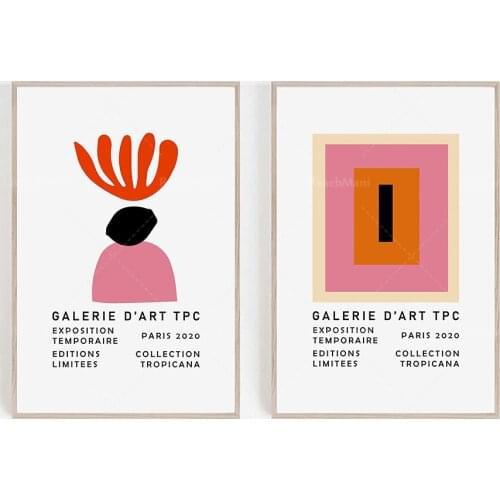 A set of 2 prints, Galerie D'art Tpc Print, Henri Matisse Print, Exhibition Print, gallery wall art, decorative leaf print poste
