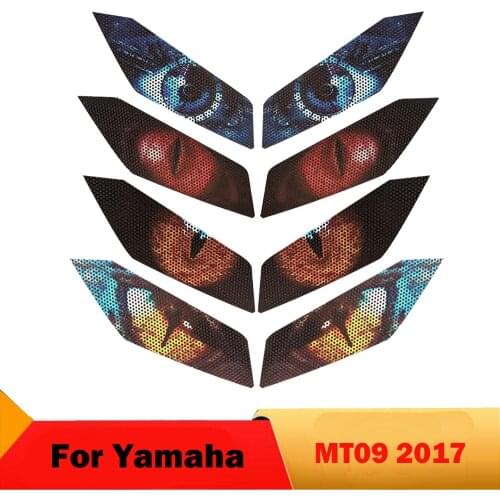 Motrocycle Headlight Stickers Protect Film For Yamaha MT09 MT-09 2017 Head light Eyes Protection Decals