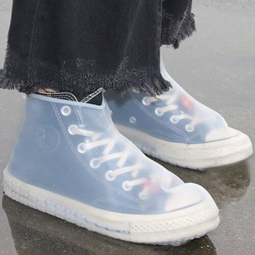 1 Pair Reusable Silicone Shoe Cover S/M/L Waterproof Rain Shoes Covers Outdoor Camping Slip-resistant Rubber Rain Boot Overshoes
