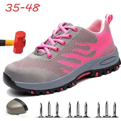 Indestructible Safety Shoes Women Steel Toe Shoes Work Sneakers Men Puncture Proof Work Shoes Lightweight Work Safety Boots