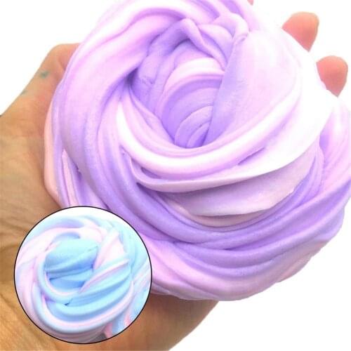 Multicolor Squeeze Macaroon Fluffy Slime Stress Relief Kids Adults Toy
