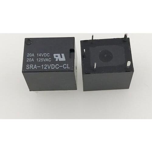 New 10pcs/lot 100% Power Relay SRA-12VDC-CL 12V 20A 5pin One Open One Close Automotive relays
