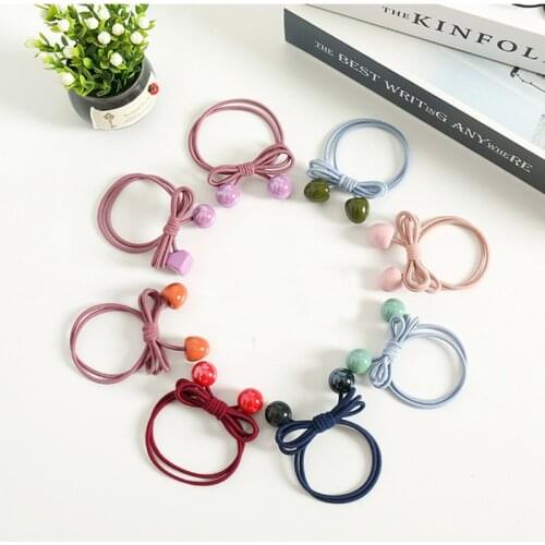 1PC Fashion Bowknot Colorful Hair Bands Tie Cube Ball Pendant Rubber Band Cute Girl Women Headwear Elastic Rope Hair Accessories