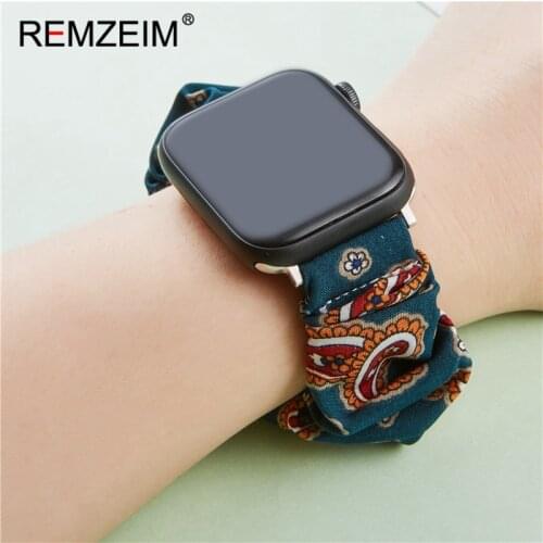 Scrunchie Elastic Watchband for Apple Watch 6 SE 5 4 3 Band 38mm 42mm 40mm 44mm Colorful Women Watch Strap Bracelet for iwatch