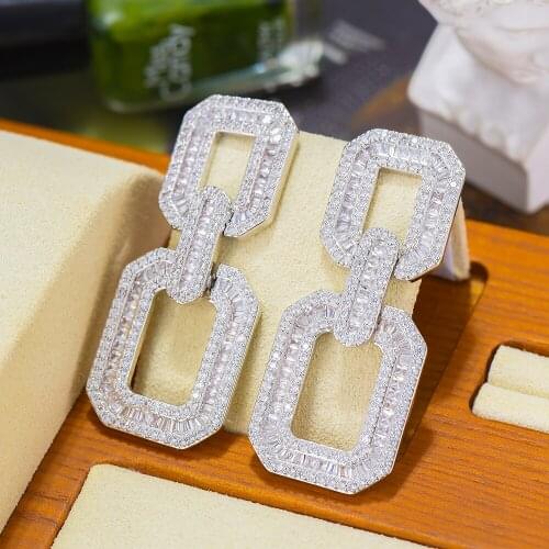 GODKI High Quality Luxury Trendy Pendant Earrings Shinning Cubic Zirconia Gorgeous Bridal Jewelry pendientes mujer moda 2020