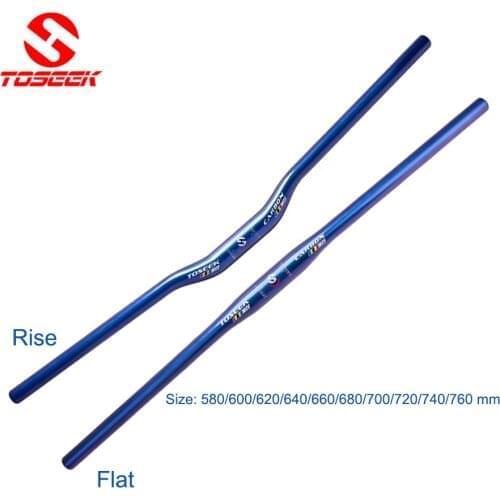 TOSEEK Gradient color Full carbon fiber Handlebar Super Light XC MTB Bike Handlebar Purple blue Gradient flat+rise mountain Bike