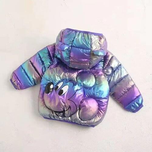 Mickey Minnie Warm Winter Baby Girl Boy Clothes Set Cute Mickey Hooded Coat Mickey Mouse Print Coat Jacket Clothing For 1-6 Year