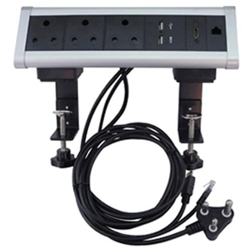 Factory Outlet- Triangle Electric Desktop Socket 3 South African Power Socket, 2 USB Charger, 1 HDMI, 1 RJ45 For Office Kitchen