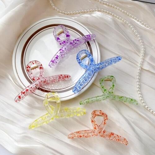 Painted Dots Cross Elegant Grab Clip Large Acetate Hair Clip Crab Hair Claws for Women Girl Hair Accessories Hair Style Make