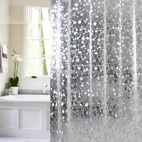 New Waterproof Modern Geometric Bath Curtains PVC Flowers Shower Curtains For Home Bathroom Bathtub Large Wide Bathing Cover
