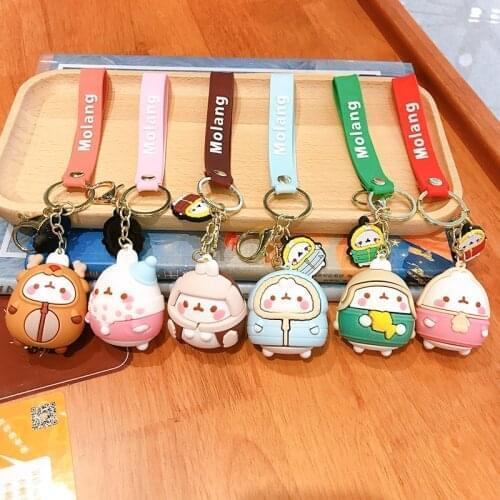 1Pcs Cute Cartoon Nice Gift PVC DIY Pendant Fashion Keychain Fashion Key Ring For Men Women Car Interior Key Chain