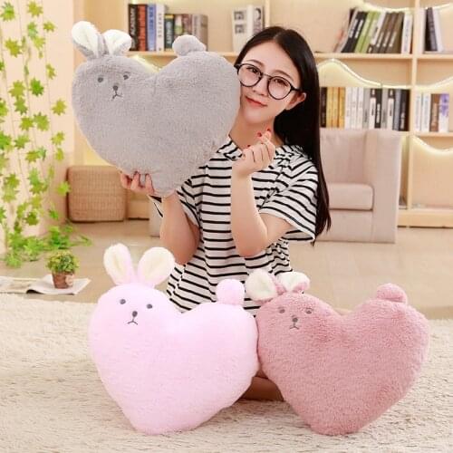 1pc 35cm Kawaii Love Rabbit Plush Pillow Stuffed Heart Shaped Toys Birthday Gifts Home Decoration