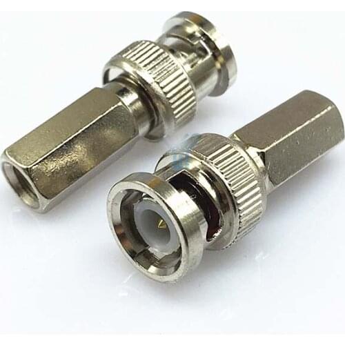 100pcs wholesale BNC Connector Male plug adapter for Twist-on Coaxial RG58 RG59 RG60 Cable for LED CCTV IP Camera Surveillance