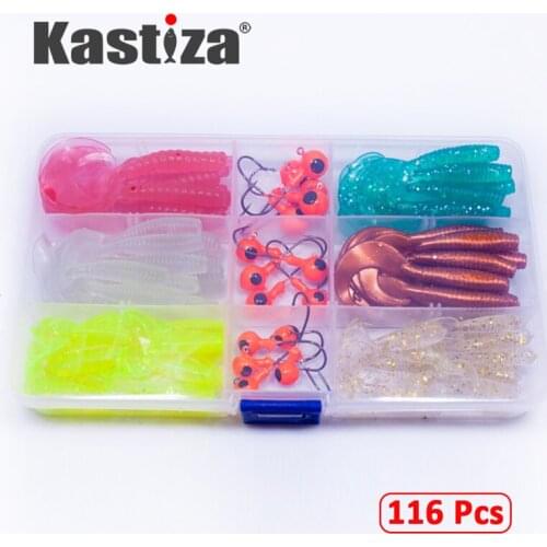 116 pcs/set Shad Worm Soft Bait Set Jigging Wobblers Fishing Lure Tackle Set Bass Pike Aritificial Bait Silicone Swimbait Pesca
