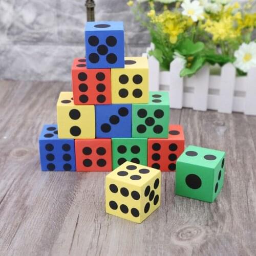 12pcs 3.7cm EVA Foam Dice Children Early Education Toys Creative Gift Game World