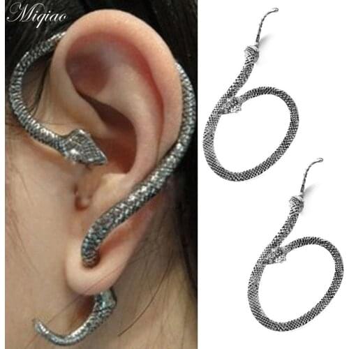Miqiao 2pcs Hot New Stainless Steel Snake-shaped Winding Ear Clip Body Piercing Jewelry