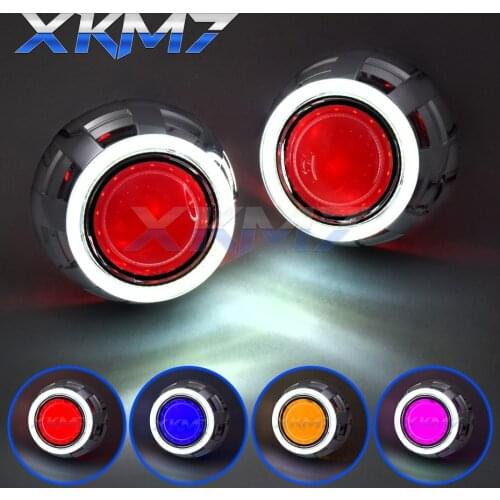XKM7 Auto Lenses Bi-xenon Angel Devil Eyes Lens 3.0 inch Projector H4 H7 Headlight Car Lights Accessories H1 HID LED Bulb Tuning