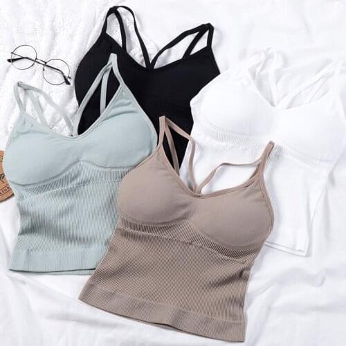 Seamless Bra Sport Cotton Bralette Underwear Women Long Top Girls Vest Push Up U Shape Sexy Intimates