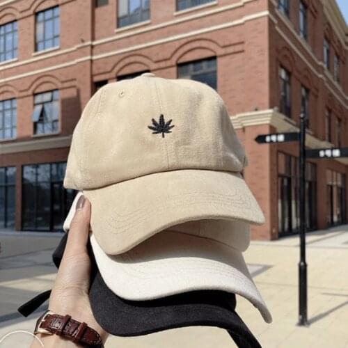 New Mens Maple Leaf Embroidery Baseball Cap Male Bone Breathable Womens Kpop Snapback Hat Hip Hop Caps Trucker Worker Dad Hat