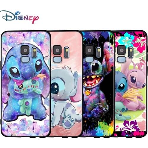 Black Soft Lilo Stitch Cartoon For Samsung Galaxy A9 A8 A7 A6 A6S A8S Plus A5 A3 Star 2018 2017 2016 Phone Case