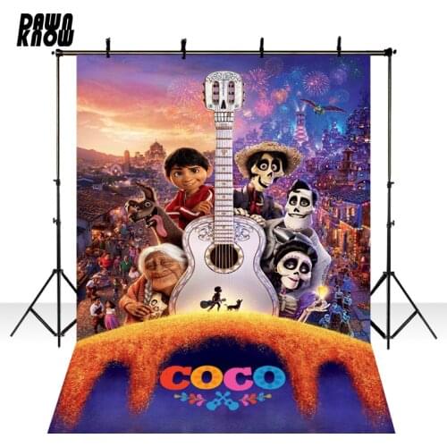 DAWNKNOW Cartoon Film COCO Fotografia Background For Kids Party Photography Backdrop For Children Photo Shoot Photocall lv1043