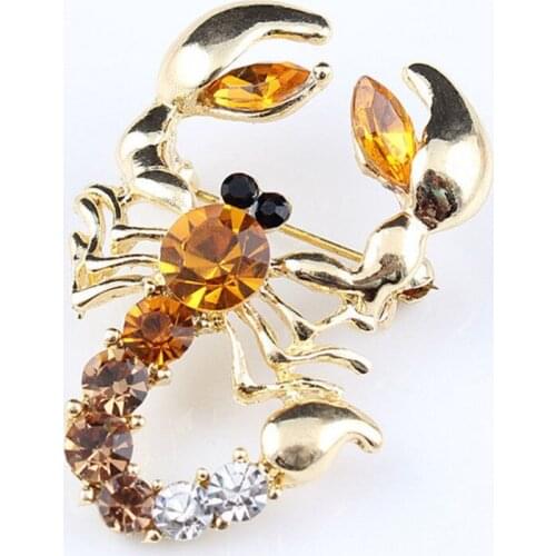 Decorative Imitated Rhinestone Garment Jewelry Brooch Bridal Wedding Imitated Crystal Animal Scorpion Brooch