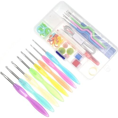 DHL 120Sets 16pcs/set Crochet Hooks Needles Knit Kit Stitches Knitting Craft Case in Case Yarn Hook Stitch Weave Accessories Hot