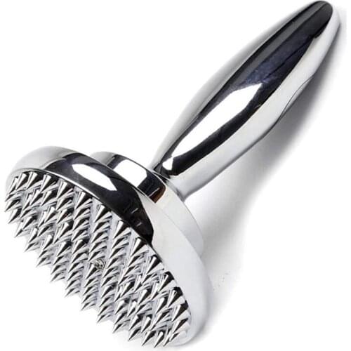 Dual Sided Meat Tenderizer,Marinating Prep Tool,Manual Hammer Mallet Tool for Steak,Reversible Stainless Steel Base