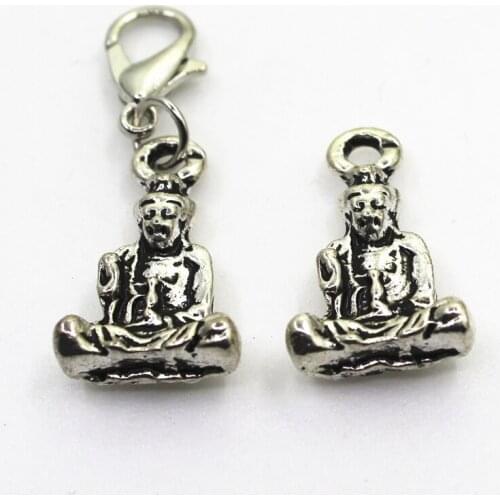 Hot Selling 20pcs/lot Buddha Dangle Charms Lobster Clasp Charms DIY Bracelet&Bangles Jewelry Accessory Buddhism Hanging Charms
