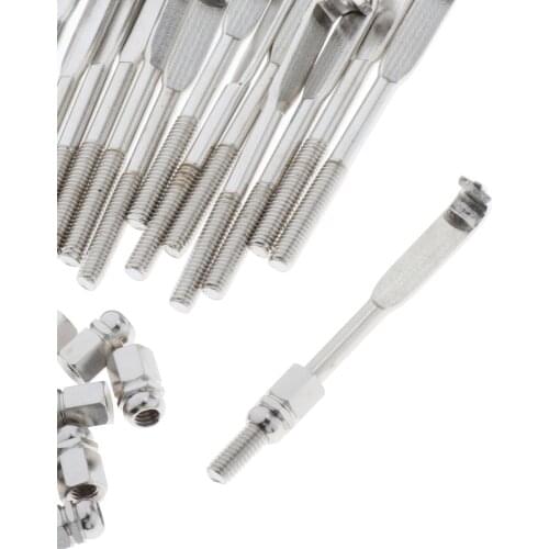 24 Pieces Chrome Flat Banjo Hooks with Banjo Nuts Attachment