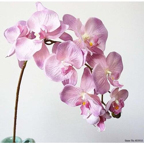 10Heads big Artificial Orchid Flowers European Retro style Moth Butterfly Orchids Home Wedding Party Decoration fake silk flores