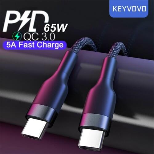 PD 60W USB C to USB Type C Cable Quick Charge 4.0 for Xiaomi Redmi Note 8 For MacBook iPad Pro 2020 USBC Type-C Fast Charging