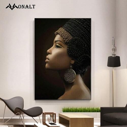 Canvas Painting wall art African Woman Creative hair poster and Prints Hoom Decor Creativity Fashion Figure Modern art painting
