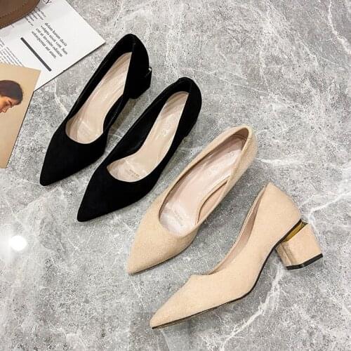 Classic Quality High Heels All-Match Elegant French Pointed Single Shoes Shallow Mouth Comfortable Wedding Women Office Lady