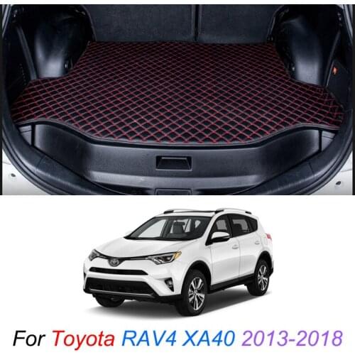 Custom Leather Car Trunk Mats For Toyota RAV4 XA40 2013-2018 Rear Trunk Floor Mat Tray Carpet Cargo Liner Accessories