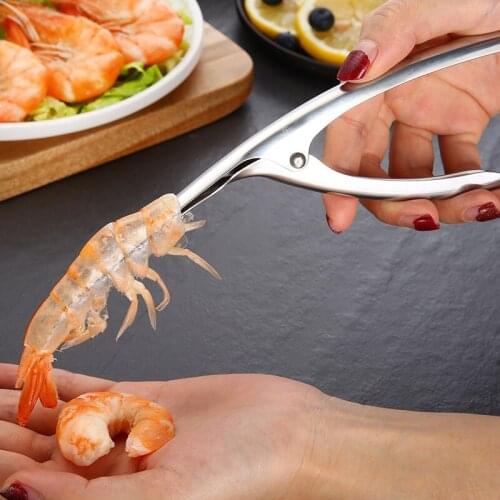 Prawn Shrimp Peeler Stainless Steel Peel Shrimp Kitchen Tools Crayfish Shell Take Meat Shrimp Separation Device Seafood Gargets