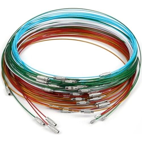 Hot 200pcs/lot 46cm 9 colors Stainless Steel Necklace Wire Cord For DIY Ms. choker Jewelry Accessories
